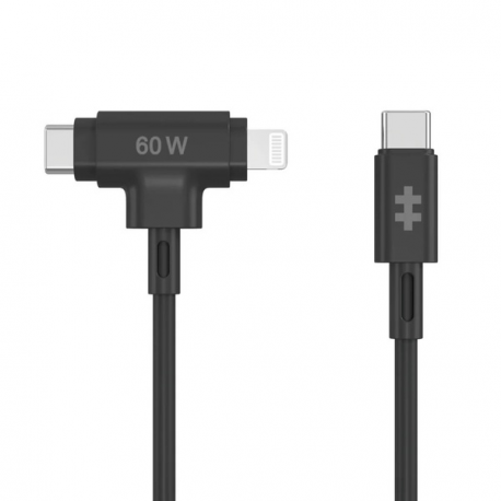 HyperJuice - Lightning cable - 24 pin USB-C male to Lightning, 24 pin USB-C male - 1.5 m - black - 0