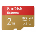 SanDisk Extreme - Flash memory card (microSDHC to SD adapter included) - 2 TB - A2 / Video Class V30 / UHS-I U3 - microSDXC UHS-I