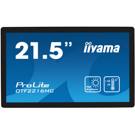 iiyama ProLite OTF2216MC-B1, 55.9 cm (22'), Projected Capacitive, 10 TP, Full HD, Ethernet, kit (USB), black