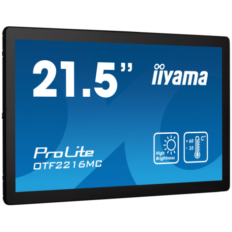iiyama ProLite OTF2216MC-B1, 55.9 cm (22'), Projected Capacitive, 10 TP, Full HD, Ethernet, kit (USB), black
