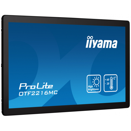 iiyama ProLite OTF2216MC-B1, 55.9 cm (22'), Projected Capacitive, 10 TP, Full HD, Ethernet, kit (USB), black