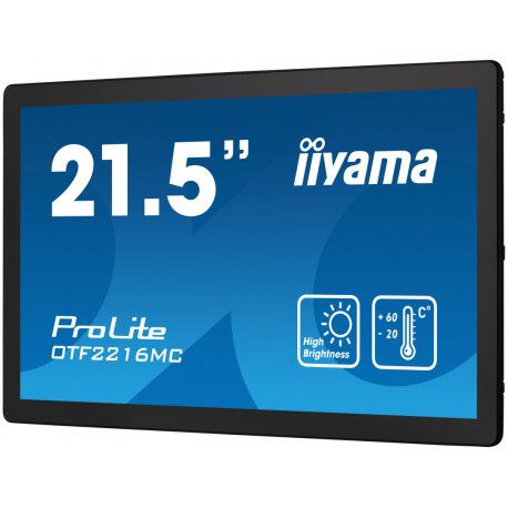 iiyama ProLite OTF2216MC-B1, 55.9 cm (22'), Projected Capacitive, 10 TP, Full HD, Ethernet, kit (USB), black