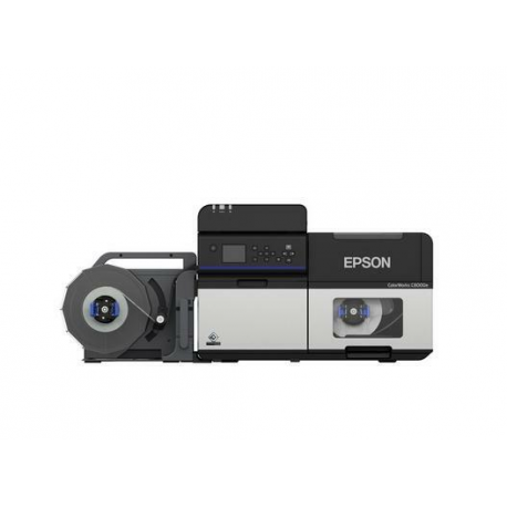 Epson ColorWorks C8000e (BK) - Label printer - colour - ink-jet - Roll (11.2 cm) - 600 x 1200 dpi - up to 300 mm/sec (mono) / up to 300 mm/sec (colour) - Gigabit LAN, USB 3.0, serial - 1