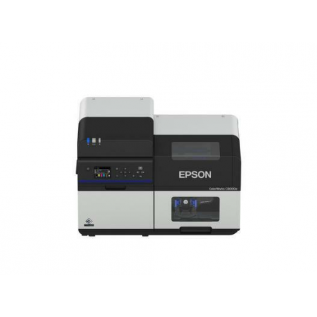 Epson ColorWorks C8000e (BK) - Label printer - colour - ink-jet - Roll (11.2 cm) - 600 x 1200 dpi - up to 300 mm/sec (mono) / up to 300 mm/sec (colour) - Gigabit LAN, USB 3.0, serial - 2