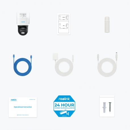 Reolink Trackmix Series W760 - Network surveillance camera - PTZ - turret - outdoor - waterproof - colour (Day&Night) - 2 x 8 MP - 3840 x 2160 - 4K - motorized - audio - wireless - Wi-Fi - LAN 10 / 100 - H.264, H.265 - DC 12 V - 2