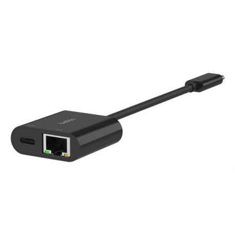 Belkin CONNECT - Network adapter - USB-C - Gigabit Ethernet x 1 + USB-C (power only) x 1 - 3