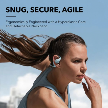 Soundcore AeroFit Pro - True wireless earphones with mic - open ear - over-the-ear mount - Bluetooth - blue - 3