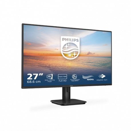 Philips 27E1N1100A - 1000 Series - LED monitor - 27" - 1920 x 1080 Full HD (1080p) @ 100 Hz - IPS - 250 cd / m² - 1300:1 - 1 ms - HDMI, VGA - speakers - black - 21