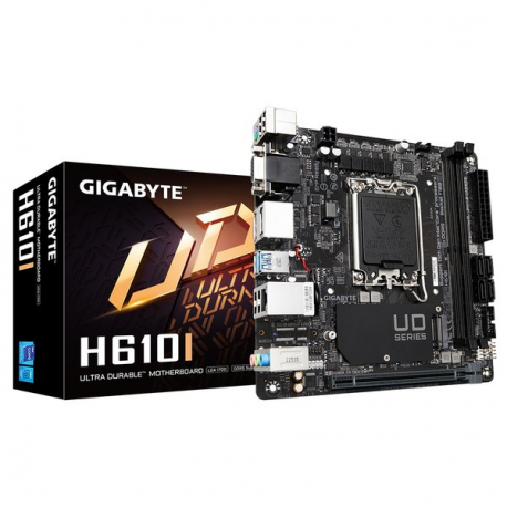 Gigabyte H610I - 1.0 - motherboard - mini ITX - LGA1700 Socket - H610 Chipset - USB 3.2 Gen 1 - Gigabit LAN - onboard graphics (CPU required) - HD Audio (8-channel) - 0