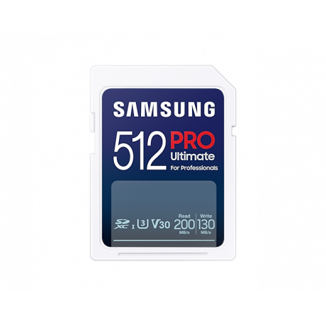 Samsung PRO Ultimate MB-SY512SB - Flash memory card - 512 GB - Video Class V30  /  UHS-I U3 - SDXC UHS-I - white - 0