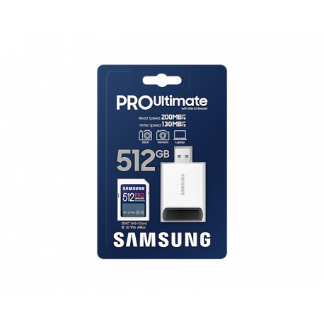 Samsung PRO Ultimate MB-SY512SB - Flash memory card - 512 GB - Video Class V30  /  UHS-I U3 - SDXC UHS-I - white - 6