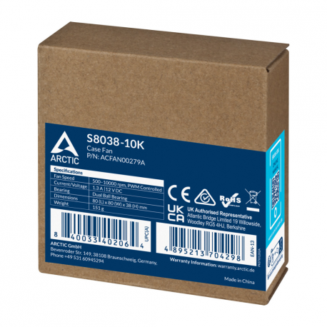 ARCTIC S8038-10K - Case fan - 80 mm - 5