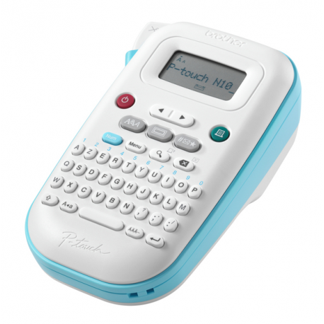 Brother P-Touch PT-N10 - Labelmaker - B / W - direct thermal - 12 mm width - 180 dpi - up to 9 mm / sec - cutter - print preview, 2 line printing, vertical print - white, blue - 8
