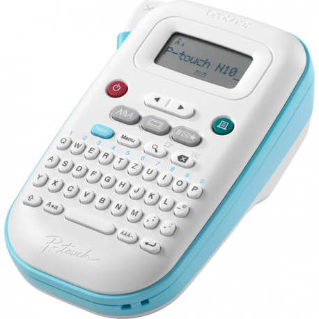 Brother P-Touch PT-N10 - Labelmaker - B / W - direct thermal - 12 mm width - 180 dpi - up to 9 mm / sec - cutter - print preview, 2 line printing, vertical print - white, blue - 11
