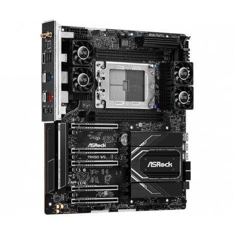 ASRock TRX50 WS - Motherboard - extended ATX - Socket sTR5 - AMD TRX50 Chipset - USB 3.2 Gen 1, USB 3.2 Gen 2, USB4, USB-C 3.2 Gen 2x2 - 10 Gigabit LAN, 2.5 Gigabit LAN, Bluetooth, Wi-Fi - onboard graphics (CPU required) - HD Audio (8-channel) - 3