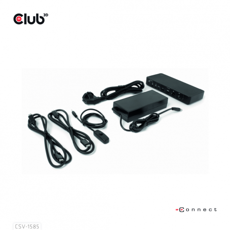 Club 3D CSV-1585 - Docking station - USB-C x 2 - DP, HDMI - 1GbE - 120 Watt - 7