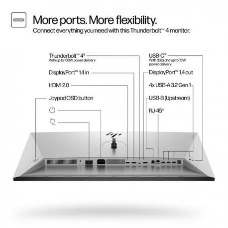 HP 732pk - Series 7 Pro - LED monitor - 32" (31.5" viewable) - 3840 x 2160 4K @ 60 Hz - IPS Black - 400 cd / m² - 2000:1 - HDR400 - 5 ms - Thunderbolt 4, HDMI, DisplayPort - black, silver - 2