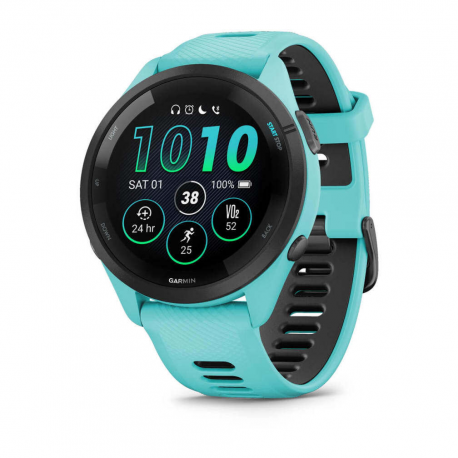 Garmin Forerunner 265 - 46 mm - aqua - smart watch with strap - wrist size: 135-205 mm - display 1.3" - 8 GB - Bluetooth, Wi-Fi, ANT+ - 47 g - 0