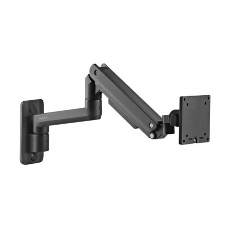 LogiLink - Mounting kit (wall mount) - adjustable arm - for LCD display /  curved LCD display - gas spring - plastic, aluminium, steel - black - screen size: 17"-49" - 1