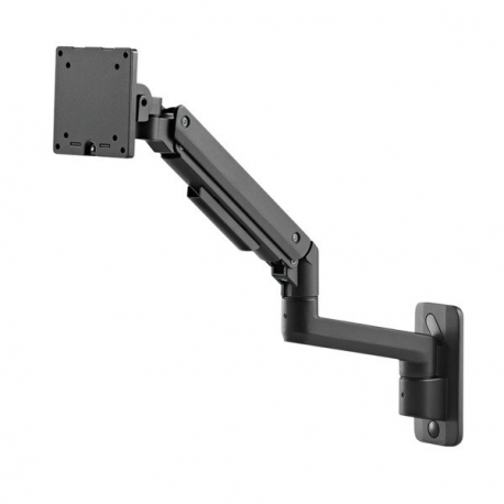 LogiLink - Mounting kit (wall mount) - adjustable arm - for LCD display /  curved LCD display - gas spring - plastic, aluminium, steel - black - screen size: 17"-49" - 2