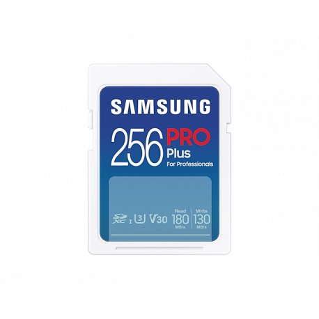 Samsung PRO Plus MB-SD256SB - Flash memory card - 256 GB - Video Class V30  /  UHS-I U3 - SDXC UHS-I - white - 2