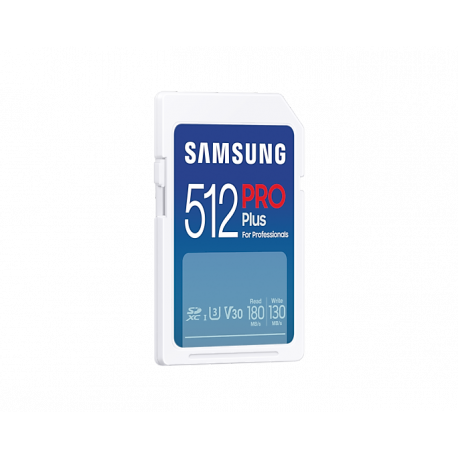 Samsung PRO Plus MB-SD512SB - Flash memory card - 512 GB - Video Class V30  /  UHS-I U3  /  Class10 - SDXC UHS-I - white - 3