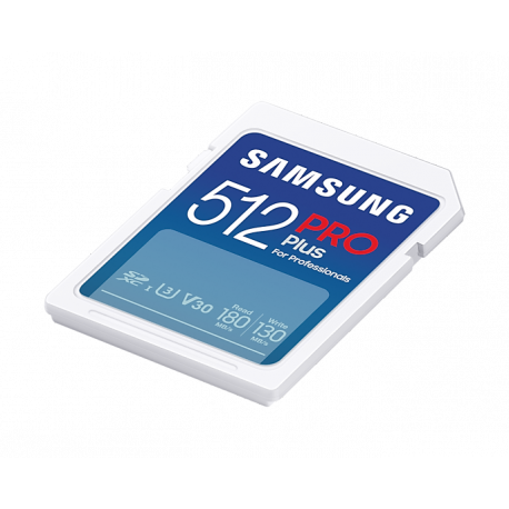Samsung PRO Plus MB-SD512SB - Flash memory card - 512 GB - Video Class V30  /  UHS-I U3  /  Class10 - SDXC UHS-I - white - 5