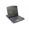 Digitus Professional DS-72211-1US - KVM console with KVM switch - 1 ports - US - 19" - rack-mountable - 1366 x 768 @ 60 Hz - 1000:1 - black, RAL 9005 - 1U