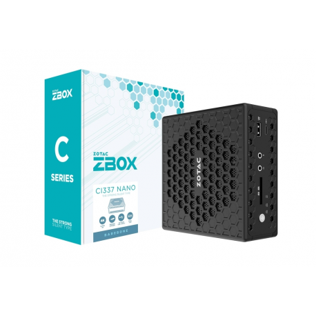 ZOTAC ZBOX C Series CI337 nano - Barebone - mini PC - 1 x N-series N100 / 0.8 GHz - RAM 0 GB - UHD Graphics - Gigabit Ethernet, Bluetooth 5.2, IEEE 802.11ax (Wi-Fi 6) - 802.11a / b / g / n / ac / ax, Bluetooth 5.2 - 6