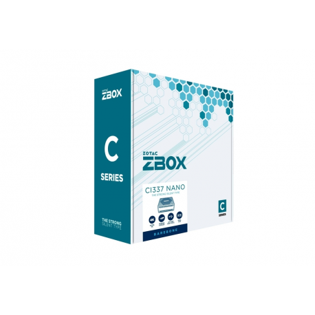 ZOTAC ZBOX C Series CI337 nano - Barebone - mini PC - 1 x N-series N100 / 0.8 GHz - RAM 0 GB - UHD Graphics - Gigabit Ethernet, Bluetooth 5.2, IEEE 802.11ax (Wi-Fi 6) - 802.11a / b / g / n / ac / ax, Bluetooth 5.2 - 7