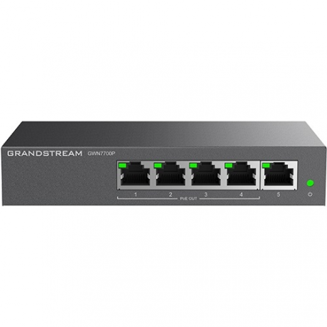 Grandstream GWN7700P - Switch - unmanaged - 5 x 10 / 100 / 1000 (PoE+) - 0