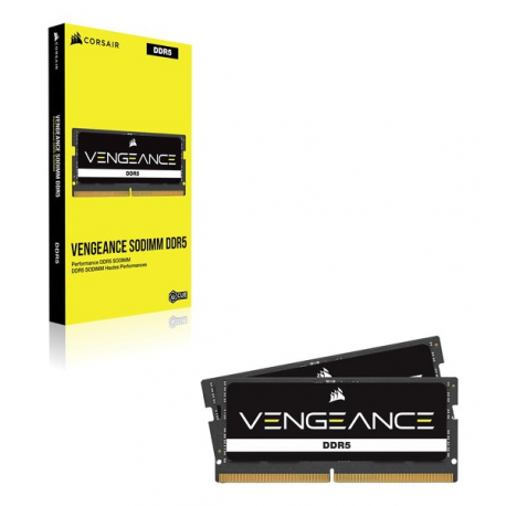 CORSAIR VENGEANCE 32GB 2x16GB DDR5 5600MT/s SODIMM Unbuffered 48-48-48-90 Black PCB Std PMIC 1.1V - 2