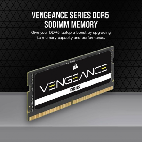 CORSAIR VENGEANCE 32GB 2x16GB DDR5 5600MT/s SODIMM Unbuffered 48-48-48-90 Black PCB Std PMIC 1.1V - 3
