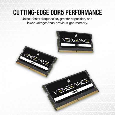 CORSAIR VENGEANCE 32GB 2x16GB DDR5 5600MT/s SODIMM Unbuffered 48-48-48-90 Black PCB Std PMIC 1.1V - 4
