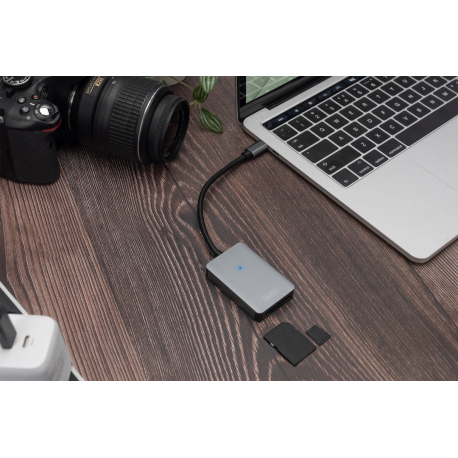 DIGITUS USB-C Card Reader 2 Port UHS-II SD4.0 TF4.0 300Mb/s