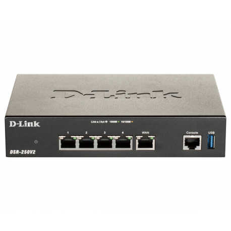 D-Link DSR-250V2 - Router - 4-port switch - GigE - 0