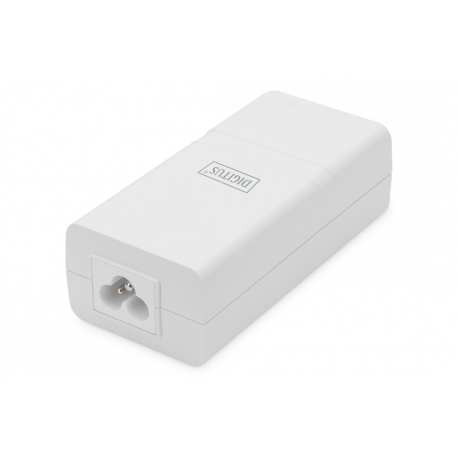 DIGITUS - PoE injector - Gigabit, active, IEEE 802.3af, midspan - AC 100-240 V - 30 Watt - output connectors: 2 - white - 1