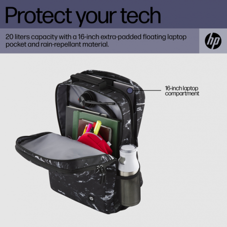 HP - Campus XL - notebook carrying backpack - 16.1" - stone marble - 9