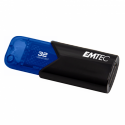EMTEC B110 Click Easy 3.2 - USB flash drive - 32 GB - USB 3.2 Gen 1 - black, blue