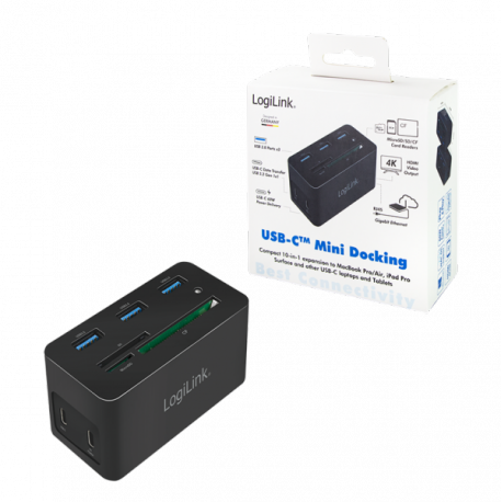 LogiLink - Docking station - USB-C 3.2 Gen 1 - HDMI - GigE - 8