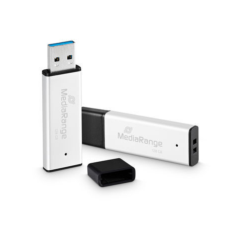 MediaRange MR1902 - USB flash drive - 128 GB - USB 3.2 Gen 1 - black, silver - 0