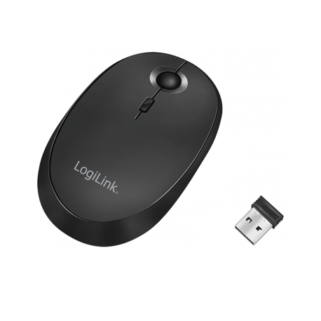 LogiLink - Mouse - optical - wireless - 2.4 GHz, Bluetooth 4.0 - USB wireless receiver - black - 0