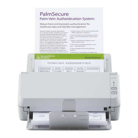 Fujitsu SP-1130N - Document scanner - Dual CIS - Duplex - 216 x 355.6 mm - 600 dpi x 600 dpi - up to 30 ppm (mono) / up to 30 ppm (colour) - ADF (50 sheets) - up to 4500 scans per day - Gigabit LAN, USB 3.2 Gen 1x1 - 2