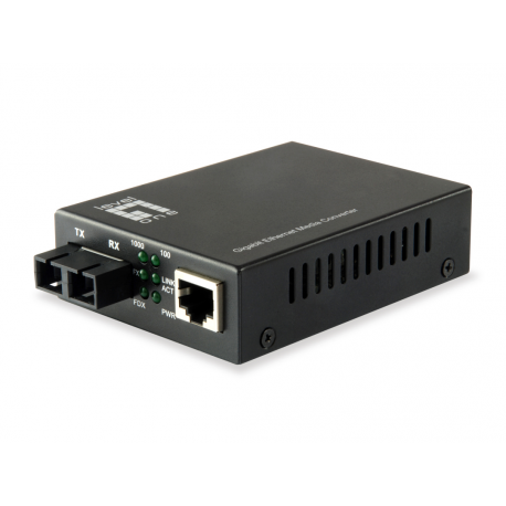 LevelOne GVT-2002 - Fibre media converter - GigE - 10Base-T, 1000Base-SX, 100Base-TX, 1000Base-T - RJ-45  /  SC multi-mode - up to 20 km - 1310 nm - 0