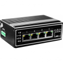 LevelOne IGP-0502 - Switch - -40°C to 75°C - 4 x 10 / 100 / 1000 (PoE+) + 1 x Gigabit SFP - desktop, DIN rail mountable, wall-mountable - PoE+ (120 W) - DC power