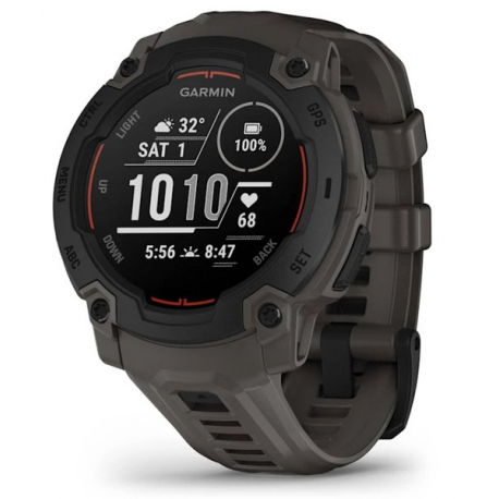 Garmin Instinct E - 45 mm - black fibre-reinforced polymer - Yes smart watch with band - silicone - charcoal - monochrome - 128 MB - Bluetooth, ANT+ - 48 g - 0