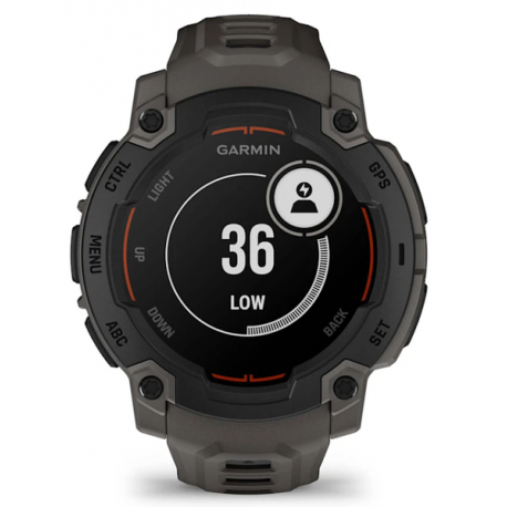 Garmin Instinct E - 45 mm - black fibre-reinforced polymer - Yes smart watch with band - silicone - charcoal - monochrome - 128 MB - Bluetooth, ANT+ - 48 g - 5