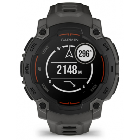 Garmin Instinct E - 45 mm - black fibre-reinforced polymer - Yes smart watch with band - silicone - charcoal - monochrome - 128 MB - Bluetooth, ANT+ - 48 g - 6