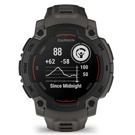 Garmin Instinct E - 45 mm - black fibre-reinforced polymer - Yes smart watch with band - silicone - charcoal - monochrome - 128 MB - Bluetooth, ANT+ - 48 g - 10