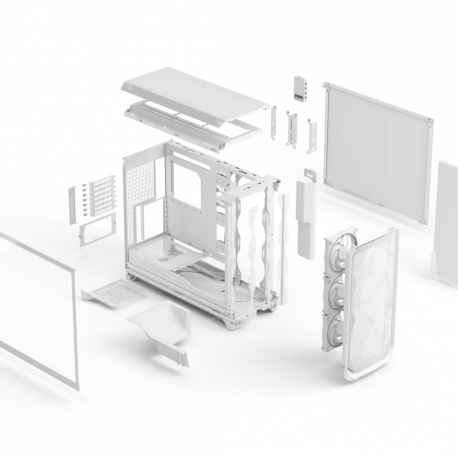 Fractal Design Meshify 3 XL Ambience Pro RGB - Tower - extended ATX - no power supply (ATX) - white TG clear tint - USB / Audio - 13